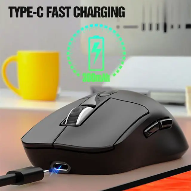 Alt view image 5 of 7 - Wireless Bluetooth Mouse, BT 2.4GHz Dual Mode, Rechargeable Computer Mouse with 3 Adjustable DPI, Silent Click, for Laptop, PC, Tablet (Black)