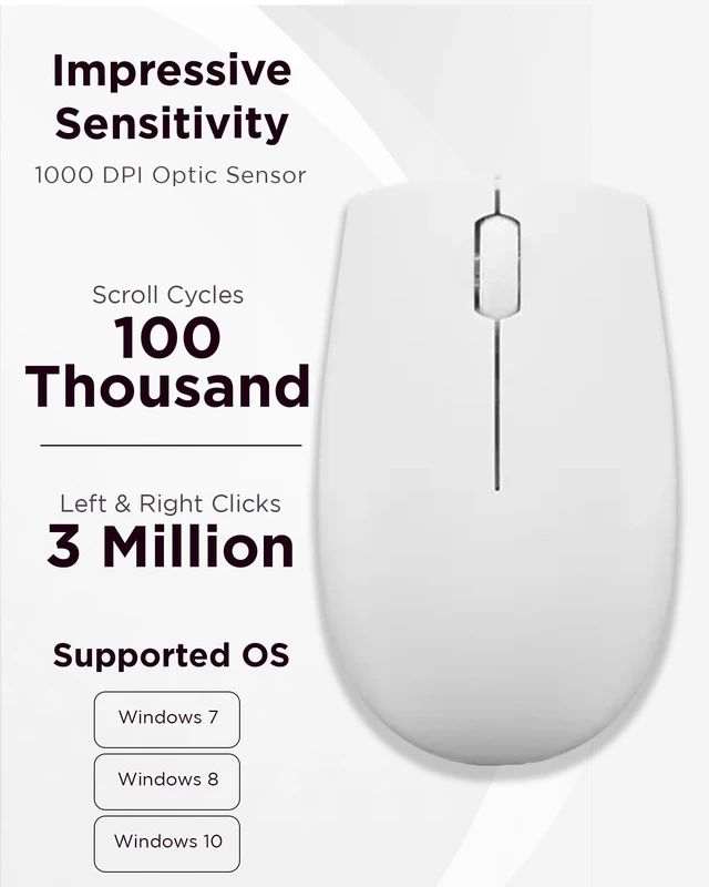 Alt view image 5 of 7 - 300 Wireless Mouse Computer Mouse for PC, Laptop with Windows Ambidextrous Design 2.4 GHz Nano USB Receiver 12 Month Battery Life