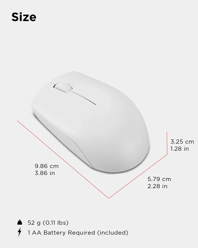 Alt view image 7 of 7 - 300 Wireless Mouse Computer Mouse for PC, Laptop with Windows Ambidextrous Design 2.4 GHz Nano USB Receiver 12 Month Battery Life