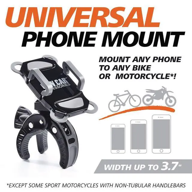 Alt view image 2 of 7 - Bike & Motorcycle Phone Mount - For iPhone 16 (15, Xr, SE, Max/Plus), Galaxy S22 or any Cell Phone - Universal ATV, Mountain & Road Bicycle Handlebar Holder. +100 to Safeness & Comfort