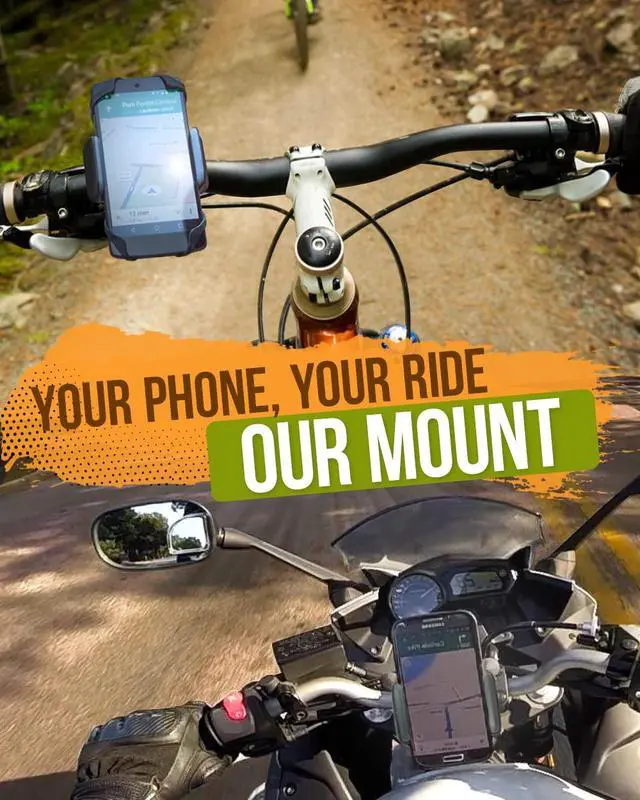 Alt view image 6 of 7 - Bike & Motorcycle Phone Mount - for iPhone 16 Pro Max (15, 14, SE, Plus), Galaxy s25 or Any Cell Phone - Universal Handlebar Holder for ATV, Bicycle & Motorbike. +100 to Safeness & Comfort