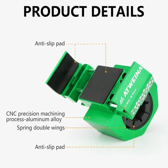 Alt view image 5 of 7 - Bike Phone Holder, Motorcycle Phone Mount, Aluminum Alloy Bicycle Handlebar Cell Phone Stand, 360°Rotate Ebike Scooter Phone Clamp Clip, Suitable for 4.5-7.0" Smartphones (Green)