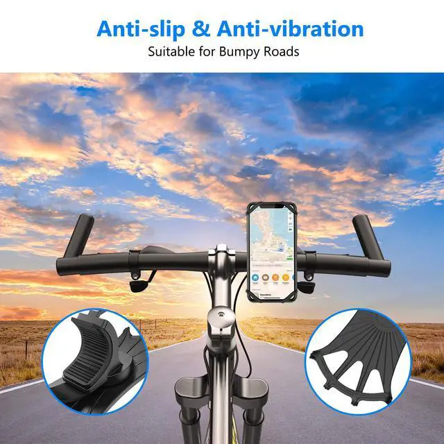 Alt view image 5 of 7 - Bike Phone Mount, Universal Bike Cell Phone Holder, 360° Rotatable, Silicone Bicycle Phone Mount Compatible with iPhone 15/14/13/Pro Max/Pro/mini/12/11/Xs/Max/Xr/X/7/8/Plus, 4.0''~6.7'' Cellphones