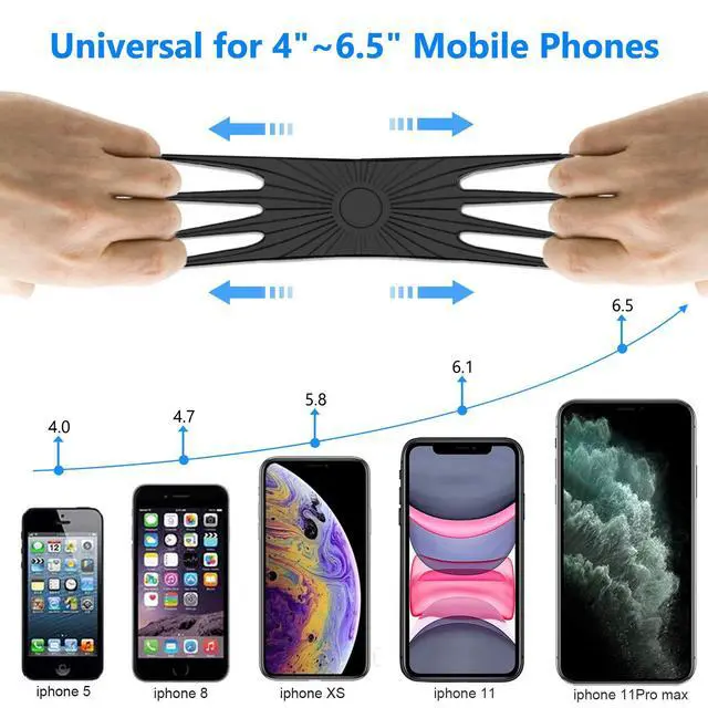 Alt view image 6 of 7 - Bike Phone Mount, Universal Bike Cell Phone Holder, 360° Rotatable, Silicone Bicycle Phone Mount Compatible with iPhone 15/14/13/Pro Max/Pro/mini/12/11/Xs/Max/Xr/X/7/8/Plus, 4.0''~6.7'' Cellphones