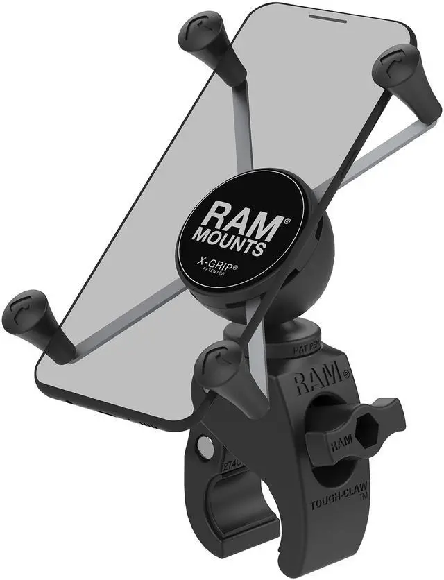 Main image of X-Grip Large Phone Mount with Tough-Claw Clamp Base, Universal Handlebar & Rail Mount for Motorcycles, Bikes, Kayaks & Bars RAM-HOL-UN10-400U