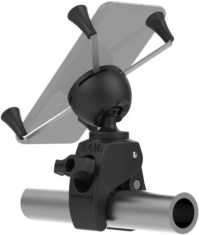 Alt view image 3 of 7 - X-Grip Large Phone Mount with Tough-Claw Clamp Base, Universal Handlebar & Rail Mount for Motorcycles, Bikes, Kayaks & Bars RAM-HOL-UN10-400U