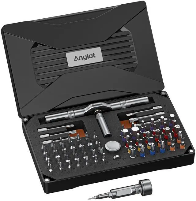 Main image of 74 in 1 Magnetic Ratchet Screwdriver Set - T Handle Ratchet Screwdriver with S2 Steel Bits, Detachable Design & Storage Case, Precision Repair Tool Kit for Electronics, Furniture, Bicycle, Watch, DIY