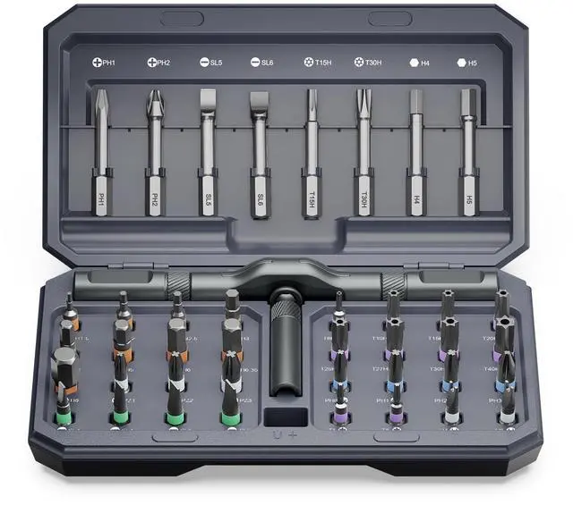 Main image of 42 in 1 Ratchet Screwdriver Set, Magnetic Screwdriver Set with 40 PCS Multi Bit, DIY Repair Tool Kit with Ratchet T Handle, Screw Driver Set Kit for Tools,Bicycle,Electronic Repair