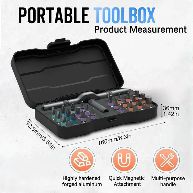Alt view image 3 of 7 - 24 in 1 Magnetic Ratchet Screwdriver Set, Upgrade DIY Screwdriver 24 in 1 Multi Bit Magnetic Drive Set with Detachable Ratchet Handle, Multipurpose Repair Tool Kit for Furniture Computer Bicycle