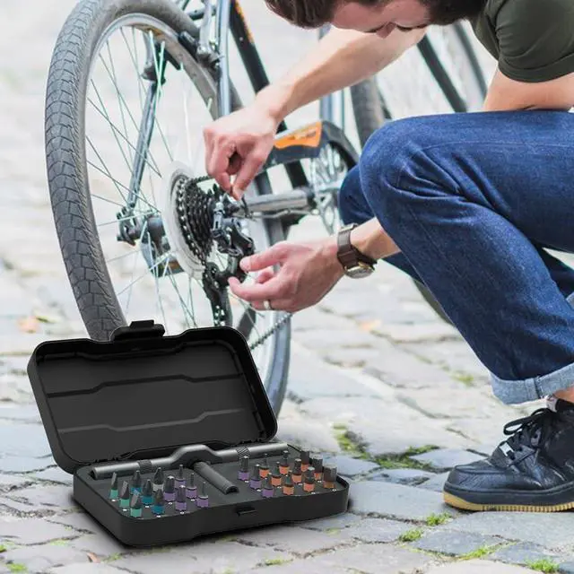 Alt view image 7 of 7 - 24 in 1 Magnetic Ratchet Screwdriver Set, Upgrade DIY Screwdriver 24 in 1 Multi Bit Magnetic Drive Set with Detachable Ratchet Handle, Multipurpose Repair Tool Kit for Furniture Computer Bicycle