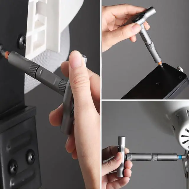 Alt view image 6 of 7 - 24 in 1 Magnetic Ratchet Screwdriver Set, Upgrade DIY Screwdriver 24 in 1 Multi Bit Magnetic Drive Set with Detachable Ratchet Handle, Multipurpose Repair Tool Kit for Furniture Computer Bicycle