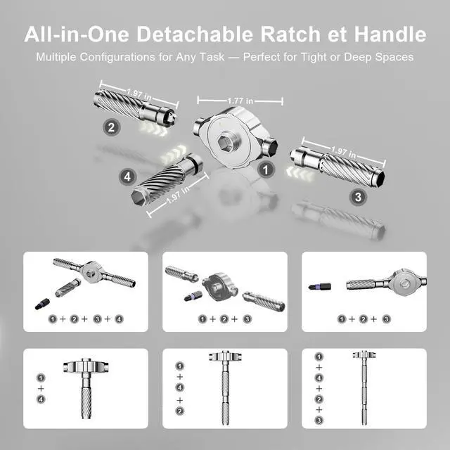 Alt view image 2 of 6 - 40 in 1 Magnetic Screwdriver Set - Portable Ratcheting Screwdriver Set with Storage Case,S2 Steel Multi Bit Magnetic Drive Set,DIY Detachable Precision Repair Tool Kit for Home & Professional Use