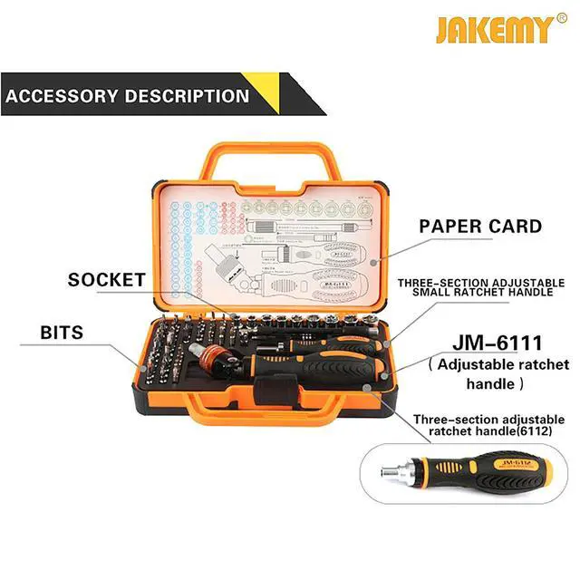 Alt view image 2 of 7 - Precision Ratchet Screwdriver Set, 69 in 1 Household Screwdriver Home Repair Tool Kit, Disassemble Magnetic Rotating Ratchet Screwdriver Kit for Furniture/Car/Computer/Electronics Maintenance
