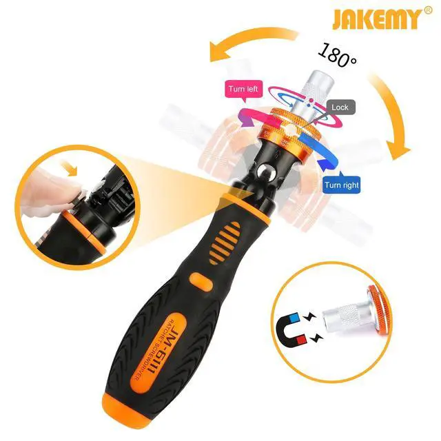 Alt view image 3 of 7 - Precision Ratchet Screwdriver Set, 69 in 1 Household Screwdriver Home Repair Tool Kit, Disassemble Magnetic Rotating Ratchet Screwdriver Kit for Furniture/Car/Computer/Electronics Maintenance