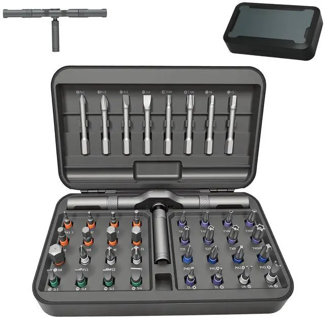 Main image of 42 in 1 Magnetic Screwdriver Set, DIY Ratchet Screwdriver Set with Detachable Handle&Multi-Bit Magnetic Drive, Portable Repair Tool Kit for Home, Bicycle, Furniture