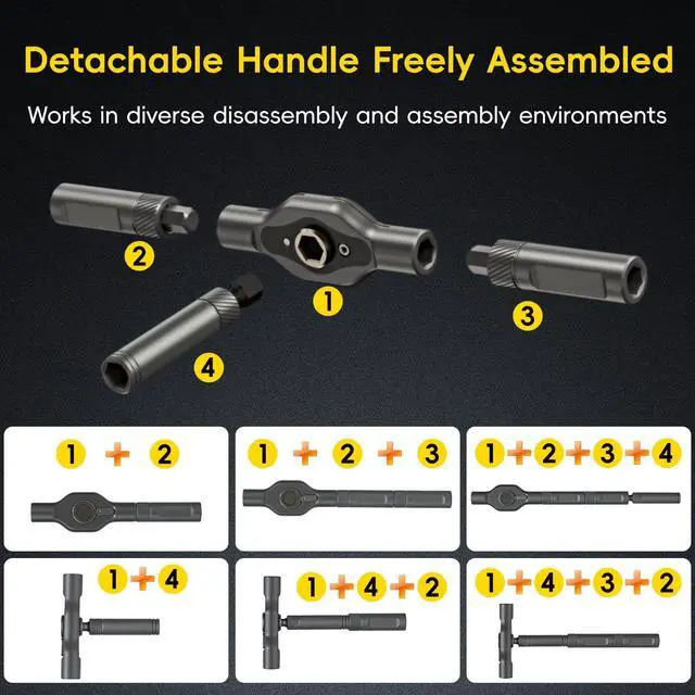 Alt view image 4 of 7 - 42 in 1 Magnetic Screwdriver Set, DIY Ratchet Screwdriver Set with Detachable Handle&Multi-Bit Magnetic Drive, Portable Repair Tool Kit for Home, Bicycle, Furniture