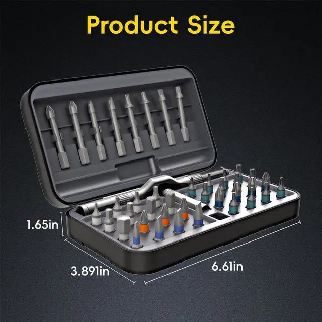Alt view image 2 of 7 - 42 in 1 Magnetic Screwdriver Set, DIY Ratchet Screwdriver Set with Detachable Handle&Multi-Bit Magnetic Drive, Portable Repair Tool Kit for Home, Bicycle, Furniture