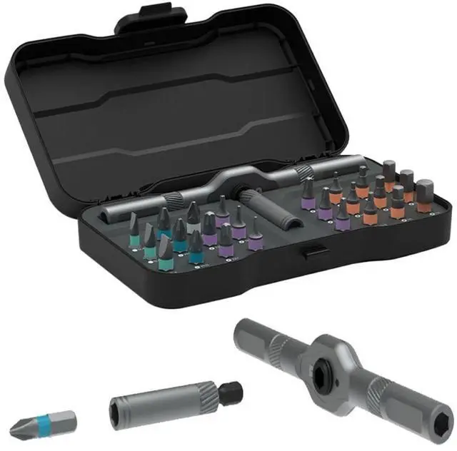 Main image of 24 in 1 Magnetic Ratchet Screwdriver Set, Magnetic Precision Bits with Detachable Handle & Case, Multi-Function Repair Tool with Reversible High Torque Drive Handle for DIY, PC, Auto & Home Repair