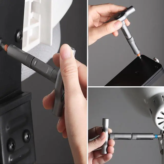 Alt view image 6 of 7 - 24 in 1 Magnetic Ratchet Screwdriver Set, Magnetic Precision Bits with Detachable Handle & Case, Multi-Function Repair Tool with Reversible High Torque Drive Handle for DIY, PC, Auto & Home Repair