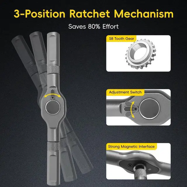 Alt view image 5 of 7 - 42 in 1 Magnetic Screwdriver Set, DIY Ratchet Screwdriver Set with Detachable Handle&Multi-Bit Magnetic Drive, Portable Repair Tool Kit for Home, Bicycle, Furniture