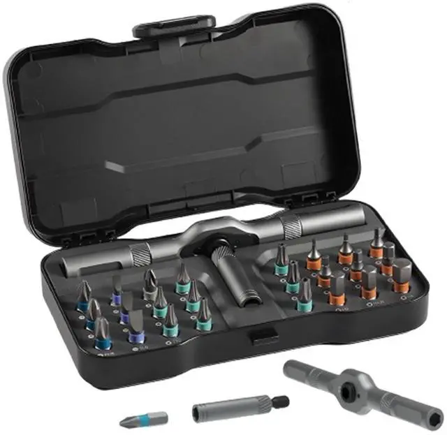 Main image of 24-in-1 Ratchet Screwdriver Set, Precision Bits with Detachable Handle & Case, Multi-Purpose Mini Screwdriver Kit for DIY, Electronics, Watch & Home Repair