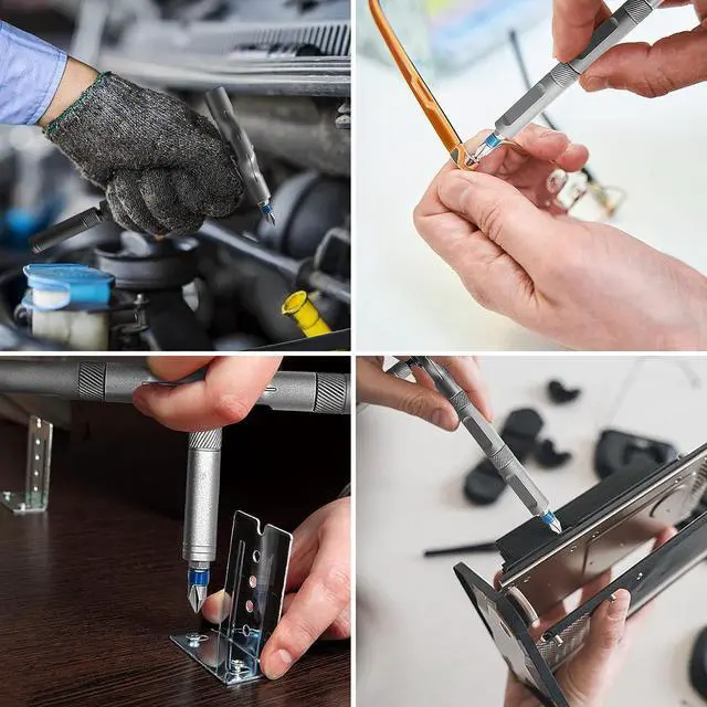 Alt view image 5 of 6 - 24-in-1 Ratchet Screwdriver Set, Precision Bits with Detachable Handle & Case, Multi-Purpose Mini Screwdriver Kit for DIY, Electronics, Watch & Home Repair