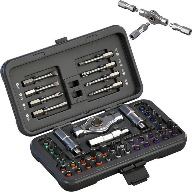 Main image of 42 in 1 Magnetic Ratcheting Screwdriver Set, Precision Repair Tool Kit with S2 Steel Bits & Aluminum T-Handle, Multi Bit Screwdriver Set for PC, Electronics, Furniture, Bicycle & DIY