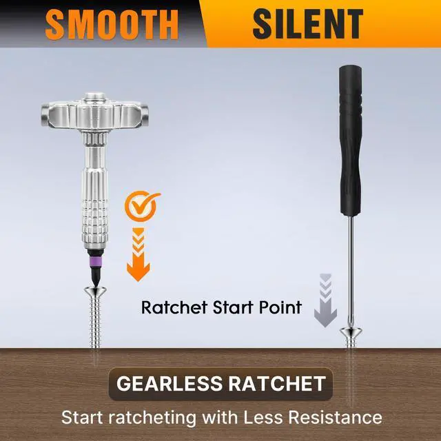 Alt view image 7 of 7 - 40 In 1 Ratcheting Screwdriver Set,Multi S2 Steel Bits with Detachable Ratchet Handle,Ratchet Screwdriver Set for Furniture Assembly, Electronics Repair, Bicycle,DIY