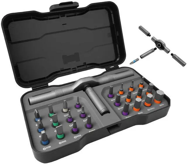 Main image of 24 in 1 Magnetic Ratchet Screwdriver Set, Precision Screwdriver Tool Kit with S2 Steel Bits & Ergonomic Handle for Home Repair, Electronics, Furniture, Bicycle, DIY Projects
