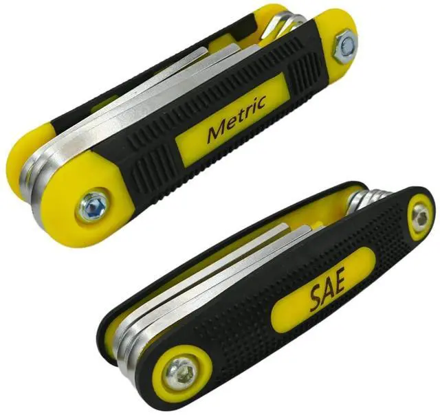Main image of 17-Piece Folding Allen Wrench Set | Metric & SAE Sizes | 2-Pack Portable Hex Tool for Home Repair & Professional Use