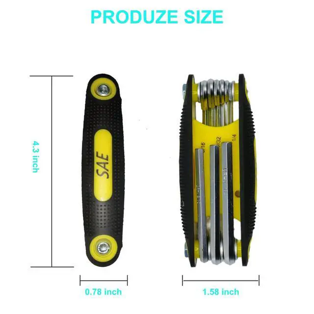Alt view image 6 of 6 - 17-Piece Folding Allen Wrench Set | Metric & SAE Sizes | 2-Pack Portable Hex Tool for Home Repair & Professional Use