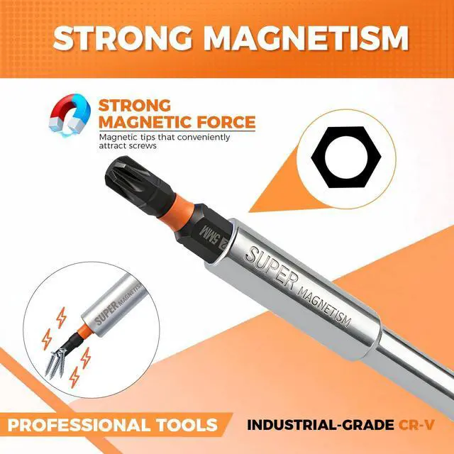 Alt view image 6 of 7 - 6-in-1 Ratcheting Screwdriver Set, Magnetic Multi-Bit Screwdriver with Built-in Premium S2 Bits & 126mm Extension Bar, Dad Mens Gifts for Christmas, All-in-One Tool for Home Repair, DIY