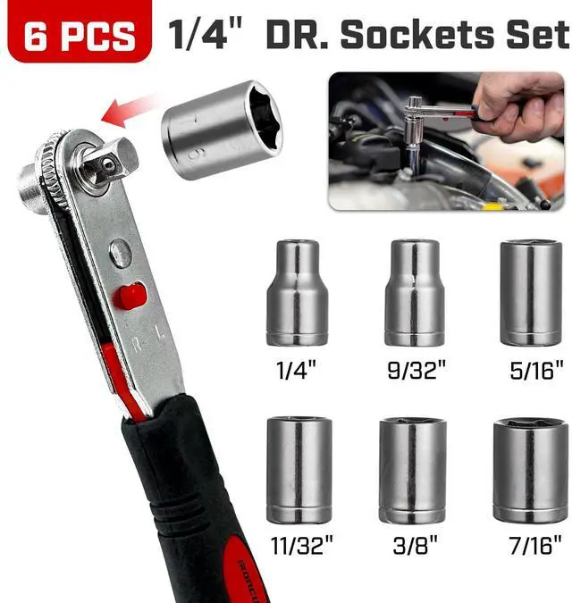 Alt view image 2 of 7 - Angle Ratchet Screwdriver Set: 16 Piece Magnetic Bit & Socket with 90 degree Mini Offset Low Profile Reversible Drive Handle - Stocking Stuffers with Gift Box