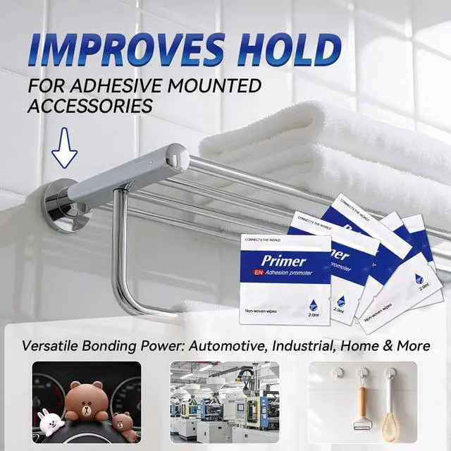 Alt view image 4 of 7 - Adhesion Promoter (20 Pack) - Pre-Saturated Single-Use Applicators for Plastic, Metal, Bumpers | Fast-Drying | High-Performance Bonding | No Spray, No Mess | 2ml Per Wipe
