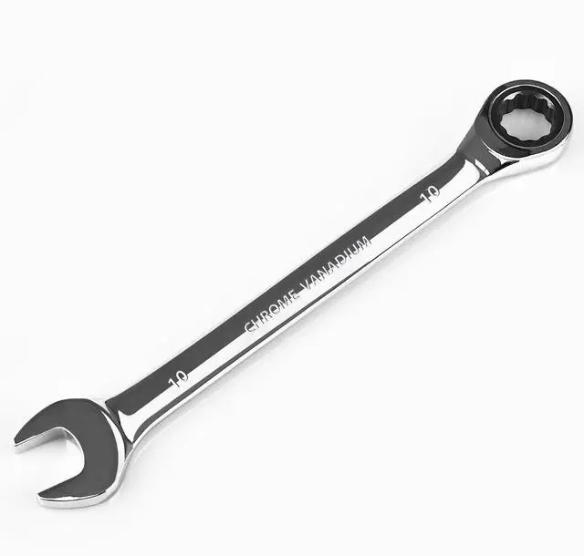 Main image of 10mm Ratchet Wrench, Ratcheting Combination Wrench Metric 10mm Wrench, Industrial Grade Gear Spanner with 12-Point Design, 72-Tooth Ratchet, Chrome Vanadium Steel
