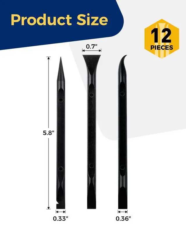 Alt view image 2 of 6 - 12Pcs Plastic Scraper Tool, Crevice Cleaning Tool, Non-Scratch Car Detailing Supplies for Cleaning, Versatile Label/Sticker Remover & Peeler Tool for Tight Spaces