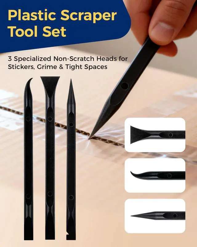 Alt view image 4 of 6 - 12Pcs Plastic Scraper Tool, Crevice Cleaning Tool, Non-Scratch Car Detailing Supplies for Cleaning, Versatile Label/Sticker Remover & Peeler Tool for Tight Spaces