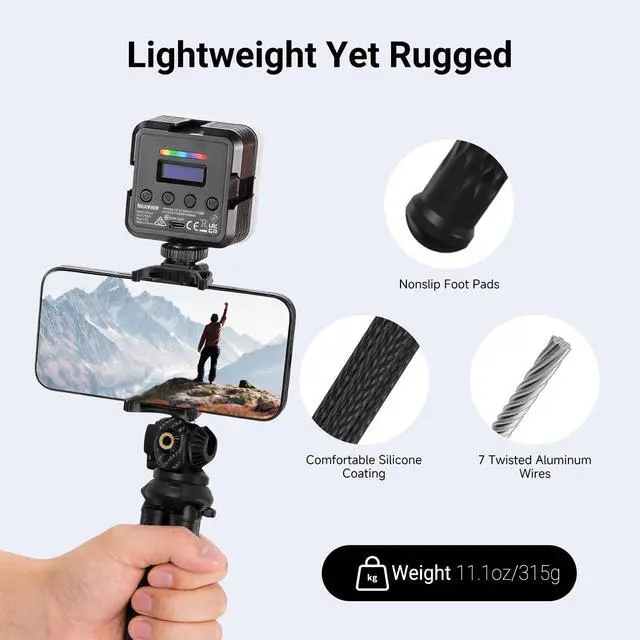 Alt view image 6 of 7 - Flexible Phone Tripod, Small Mini Camera Webcam Desk Stand, Phone Holder & Action Camera Mount Adapter Compatible with iPhone GoPro DJI Pocket 4 3 Xtra Muse Insta360 for Video Recording, TP34