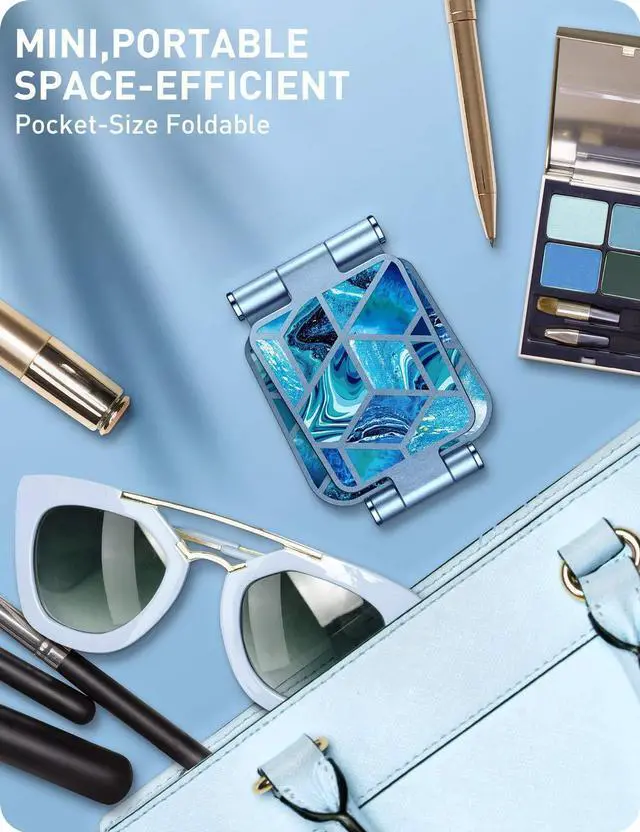Alt view image 2 of 7 - Cell Phone Stand for Desk, Cell Phone Holder, Fits All Smart Phones, iPhone 16 15 14 13 Pro Max, Foldable Phone Stand Holder, Blue