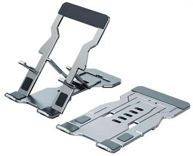 Main image of Aluminum Alloy Foldable Phone Stand, Portable Cell Phone Stand for Desk and Adjustable Height, Cell Phone Holder Cradle Dock Compatible Most of Phone