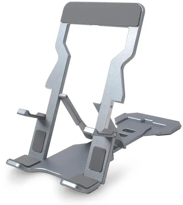 Alt view image 2 of 7 - Aluminum Alloy Foldable Phone Stand, Portable Cell Phone Stand for Desk and Adjustable Height, Cell Phone Holder Cradle Dock Compatible Most of Phone