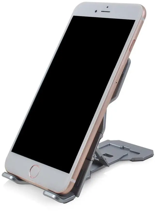 Alt view image 4 of 7 - Aluminum Alloy Foldable Phone Stand, Portable Cell Phone Stand for Desk and Adjustable Height, Cell Phone Holder Cradle Dock Compatible Most of Phone