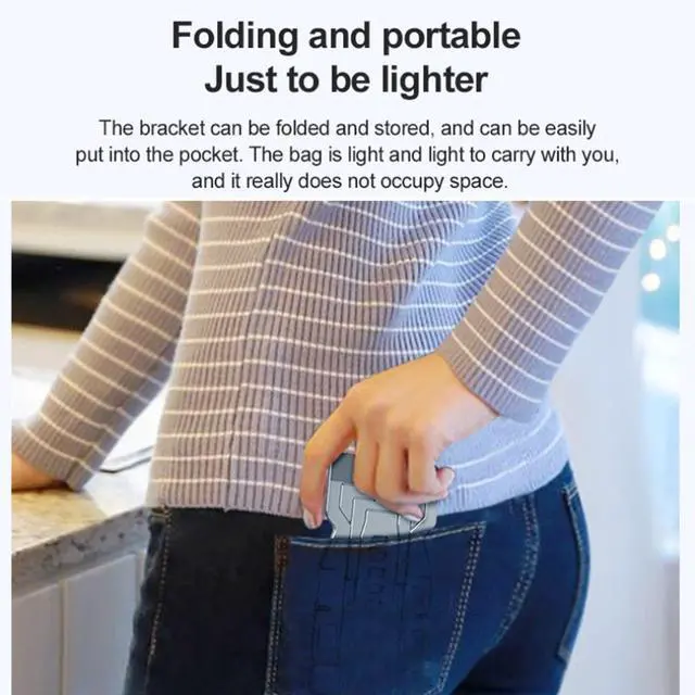 Alt view image 7 of 7 - Aluminum Alloy Foldable Phone Stand, Portable Cell Phone Stand for Desk and Adjustable Height, Cell Phone Holder Cradle Dock Compatible Most of Phone