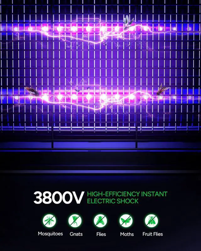 Alt view image 6 of 7 - LED Bug Zapper Indoor Outdoor, Rechargeable 5200mAh, Dual Band Attraction, 50000H Long-Life LED Bulbs, Portable Mosquito Zapper, Fly Trap Mosquito Trap, Fly Killer Fly Zapper MA015C