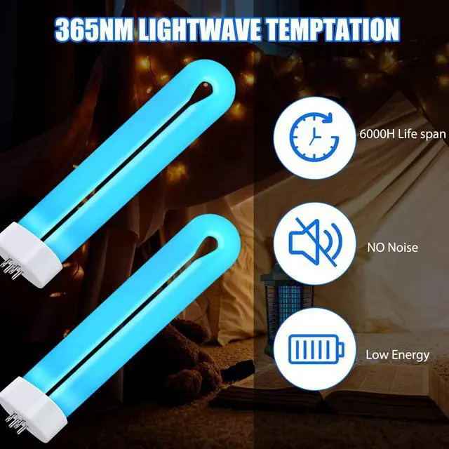 Alt view image 4 of 6 - Bug Zapper Replacement Bulbs U Type FUL15W BL with 4 Pin Base, U Shaped Twin Tube Bulb Fluorescent UV Lamp Tube 2 Count (Pack of 1)