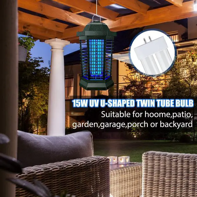 Alt view image 5 of 6 - Bug Zapper Replacement Bulbs U Type FUL15W BL with 4 Pin Base, U Shaped Twin Tube Bulb Fluorescent UV Lamp Tube 2 Count (Pack of 1)
