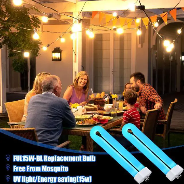 Alt view image 6 of 6 - Bug Zapper Replacement Bulbs U Type FUL15W BL with 4 Pin Base, U Shaped Twin Tube Bulb Fluorescent UV Lamp Tube 2 Count (Pack of 1)