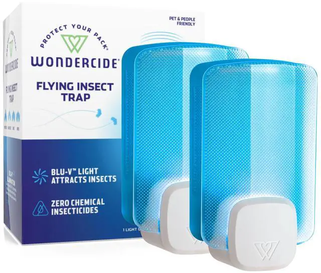 Main image of Flying Insect and Fly Trap - Indoor Bug Catcher for Fruit and House Flies, Gnats, Moths, and Mosquitoes - Starter Kit for Home and Kitchen - 1 Plug-in Light and 1 Cartridge