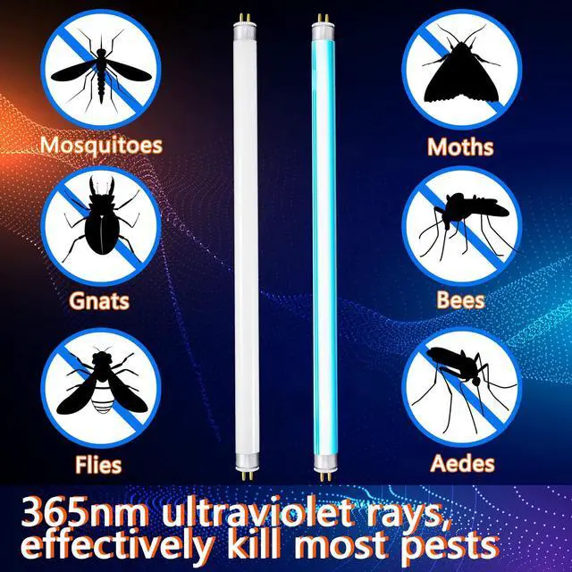 Alt view image 3 of 7 - 4 Pack 13 Inch Bug Zapper Replacement Lamp Bulb Light Tube 10w Bug Zapper Light Bulb Bl T8 F10w Lights Tube, and 20w Electronic Mosquito Lamp Indoor Outdoor Use