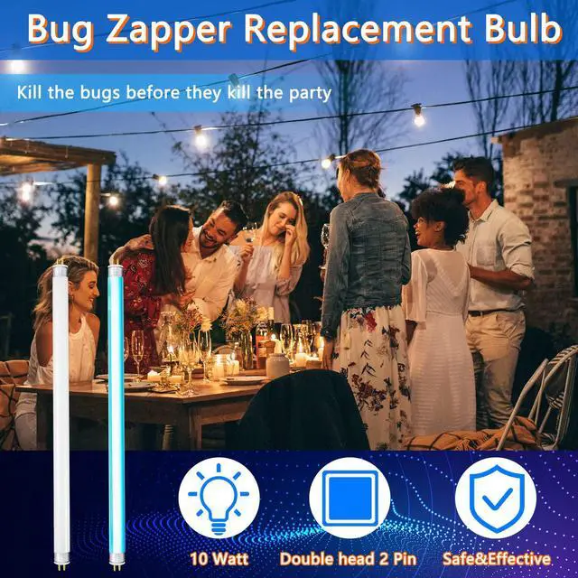 Alt view image 4 of 7 - 4 Pack 13 Inch Bug Zapper Replacement Lamp Bulb Light Tube 10w Bug Zapper Light Bulb Bl T8 F10w Lights Tube, and 20w Electronic Mosquito Lamp Indoor Outdoor Use